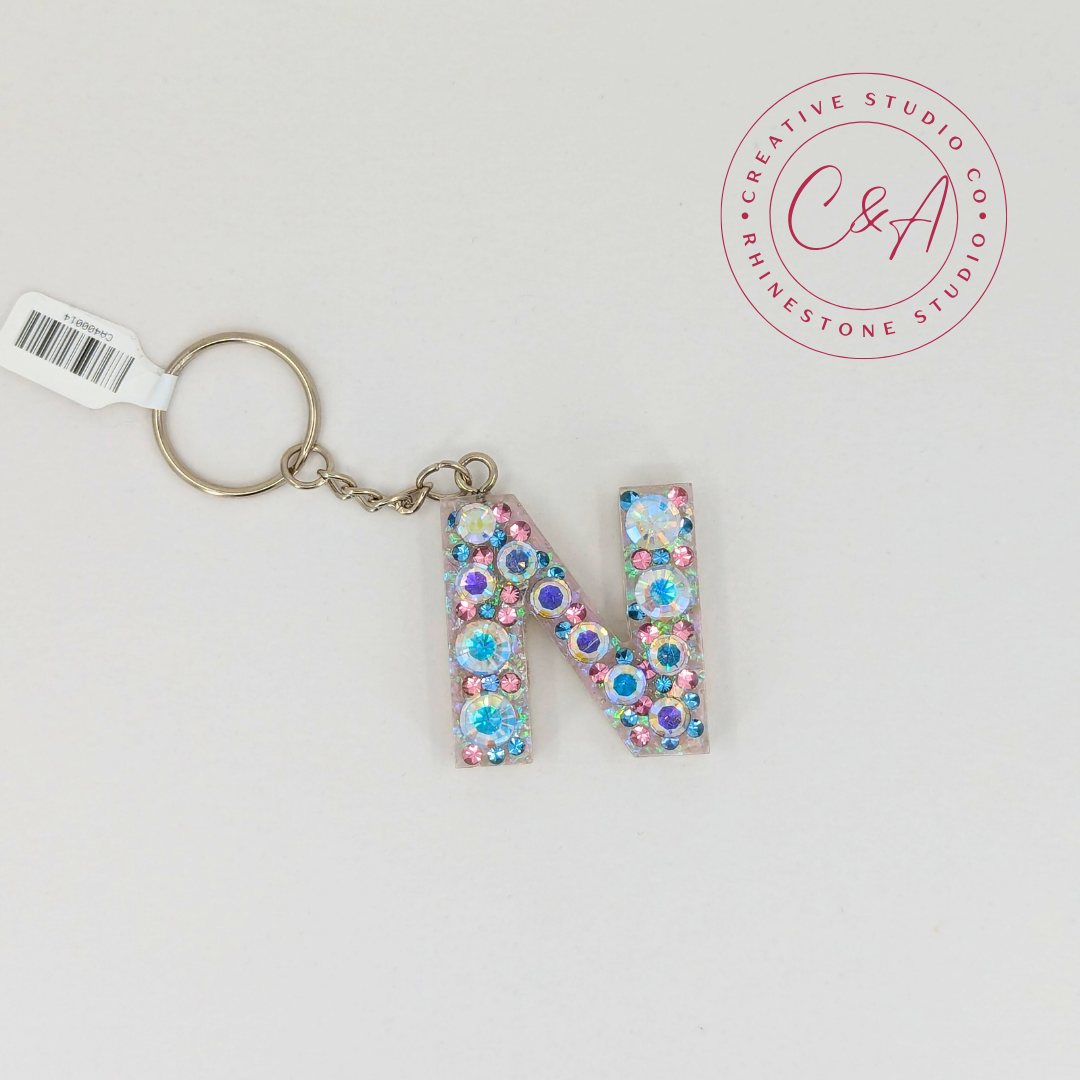 Alphabet Keychain with Austrian Crystals