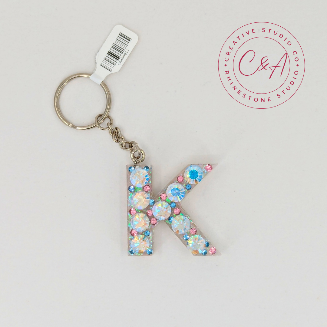 Alphabet Keychain with Austrian Crystals