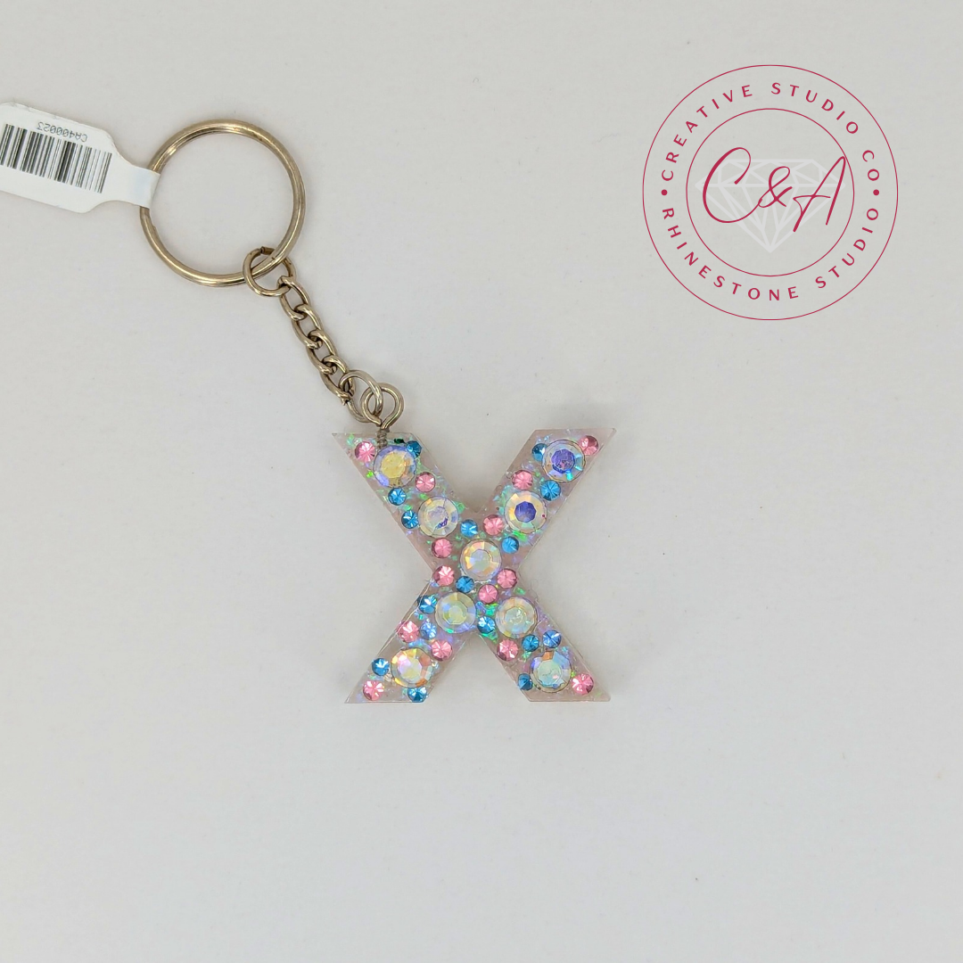 Alphabet Keychain with Austrian Crystals