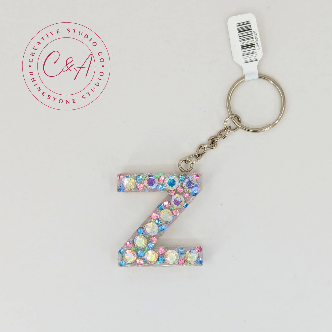 Alphabet Keychain with Austrian Crystals