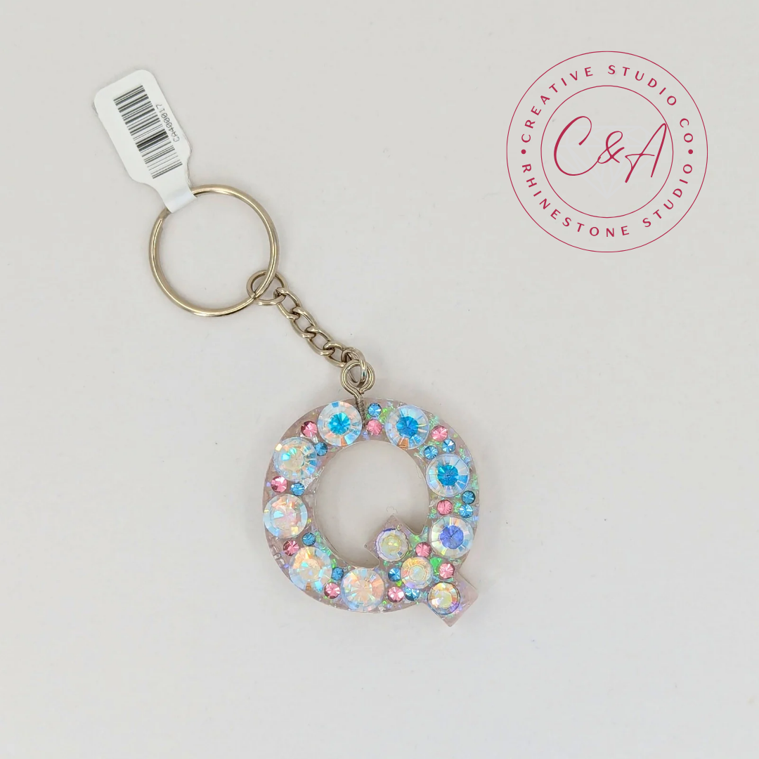 Alphabet Keychain with Austrian Crystals