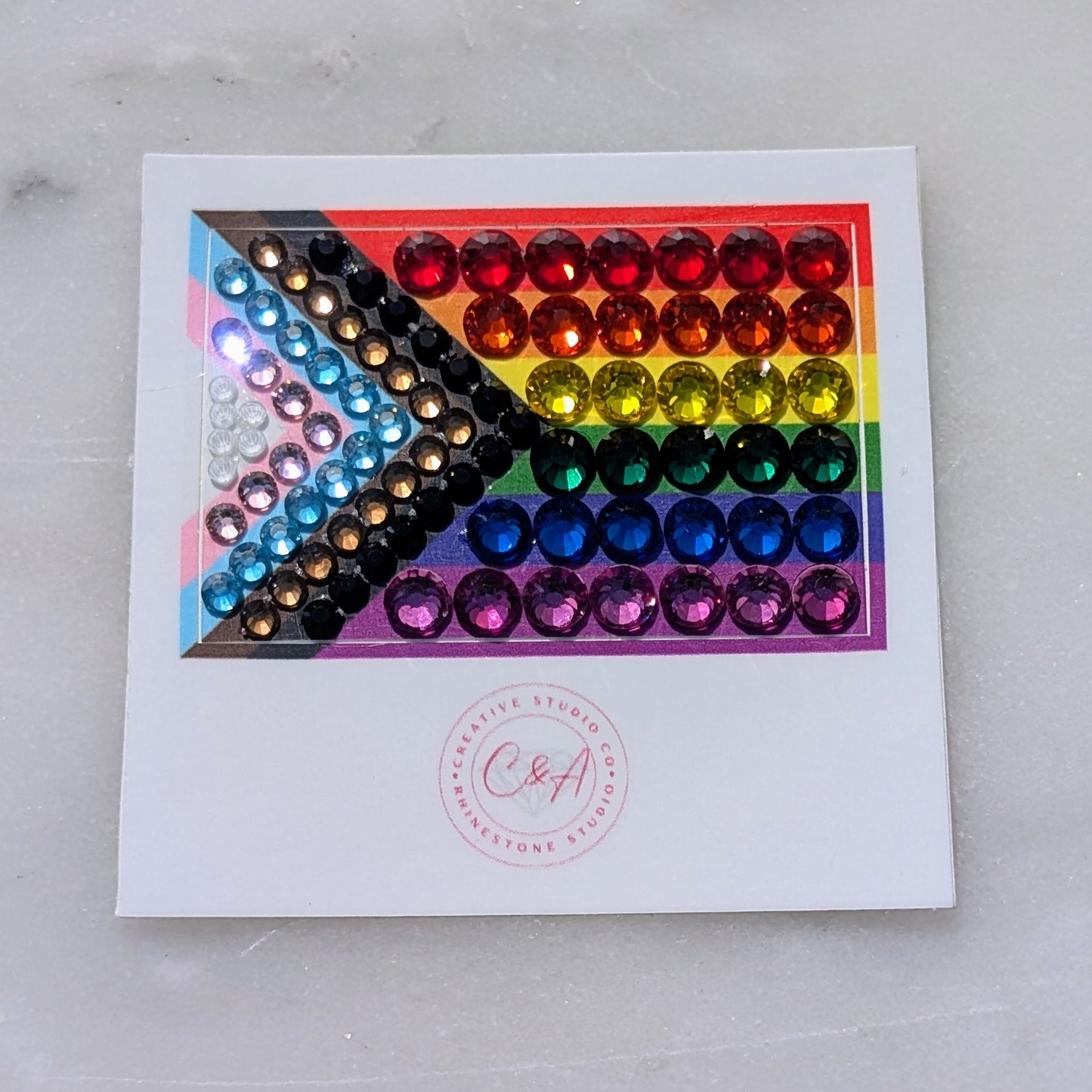 PRIDE Flag Rhinestone Sticker