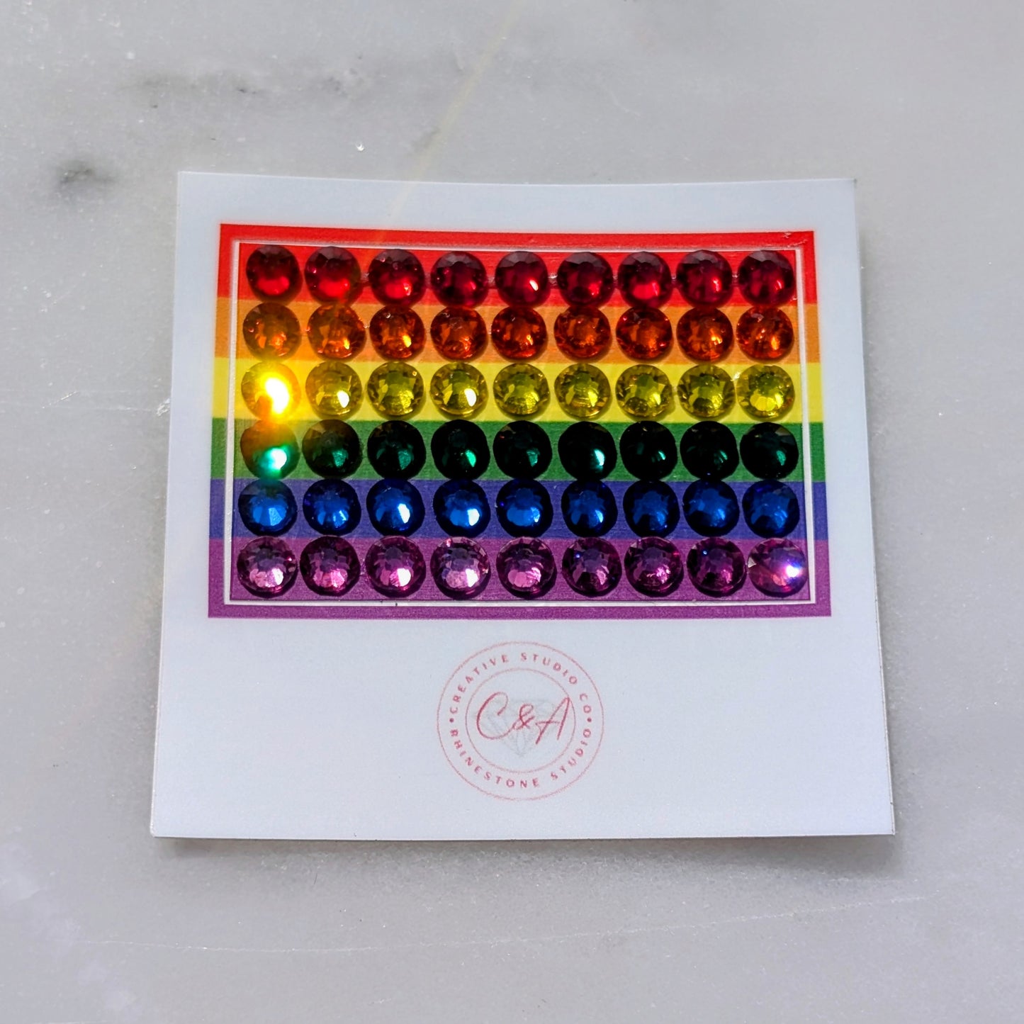 PRIDE Flag Rhinestone Sticker