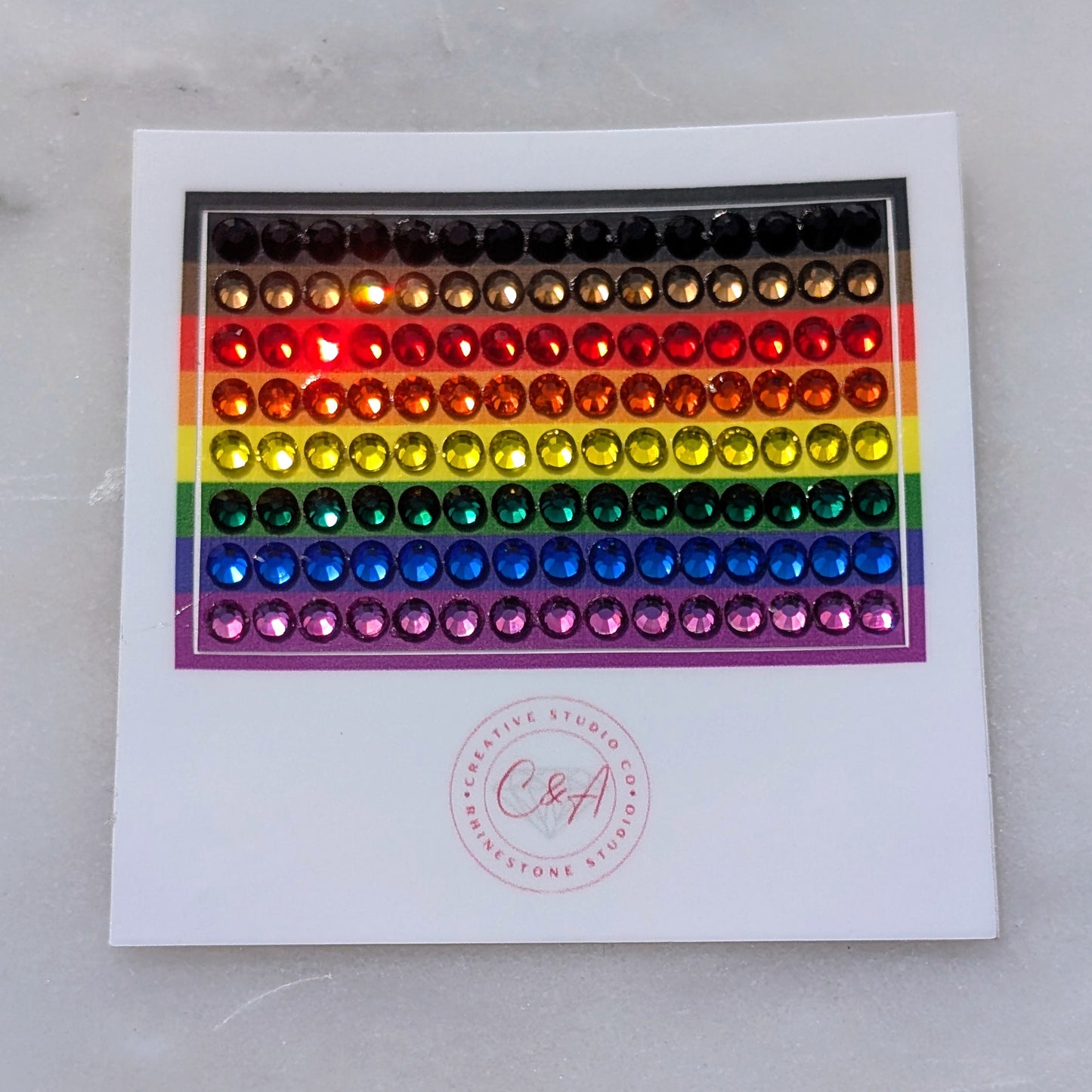 PRIDE Flag Rhinestone Sticker